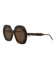 Thom Browne Round Acetate Sunglasses | Grey Multi