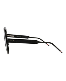 Thom Browne Round Acetate Sunglasses | Black