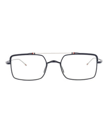 Thom Browne Square Metal Optical Frames | Navy/Silver