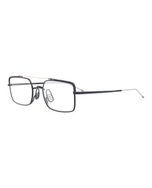 Thom Browne Square Metal Optical Frames | Navy/Silver