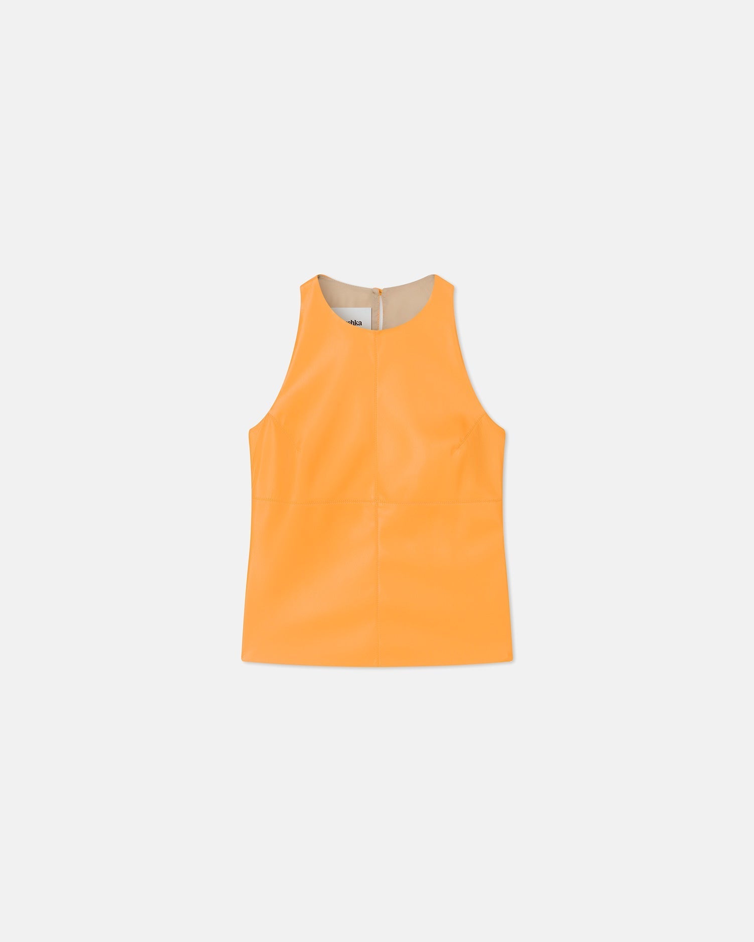 Womens | Teza Saleokobor Alt-Leather Sleeveless Top | Orange Pf23