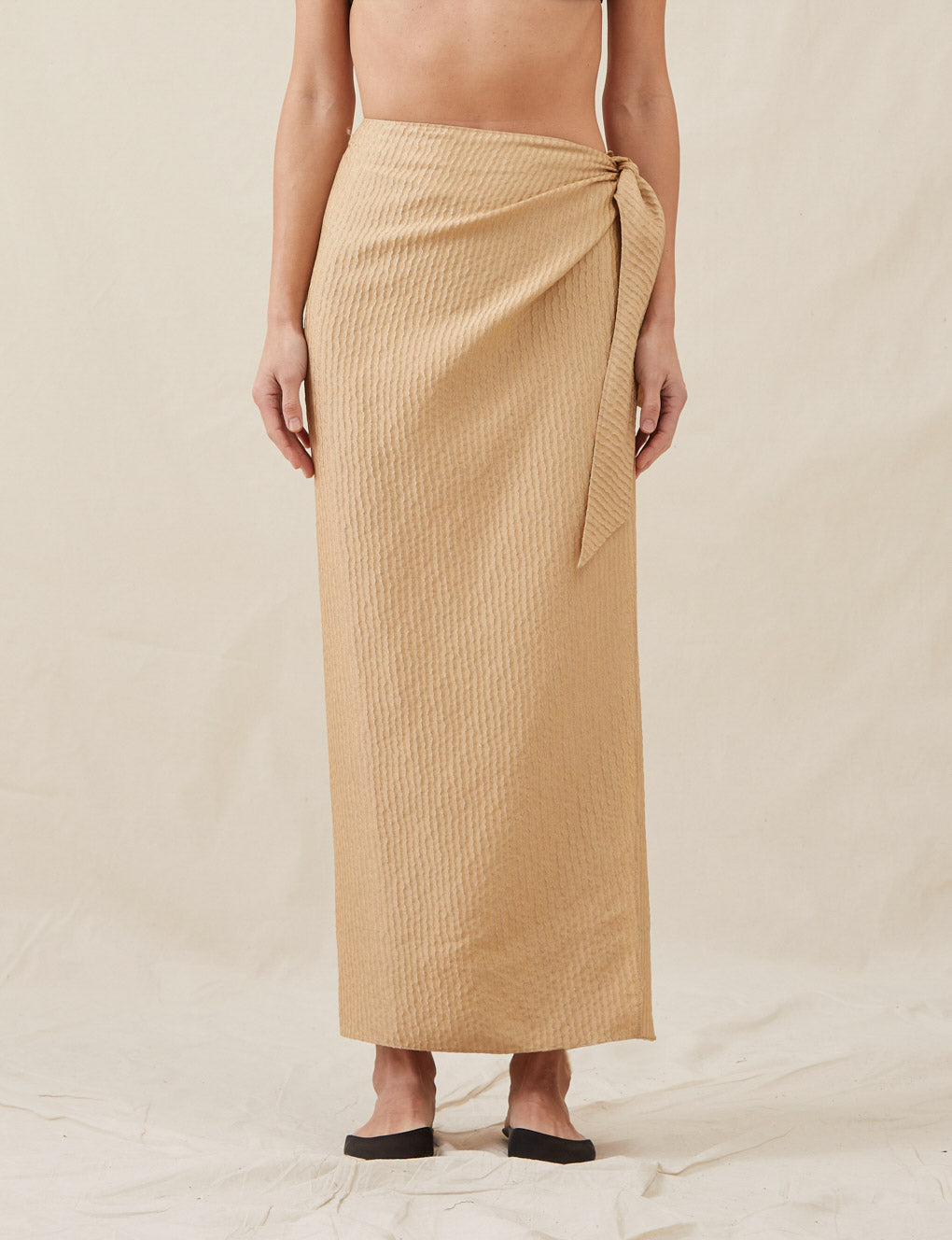 Womens | The Sarong Skirt In Wave Stripe | Copper