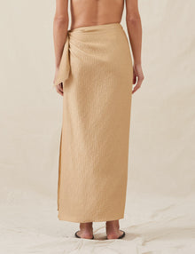 Womens | The Sarong Skirt In Wave Stripe | Copper