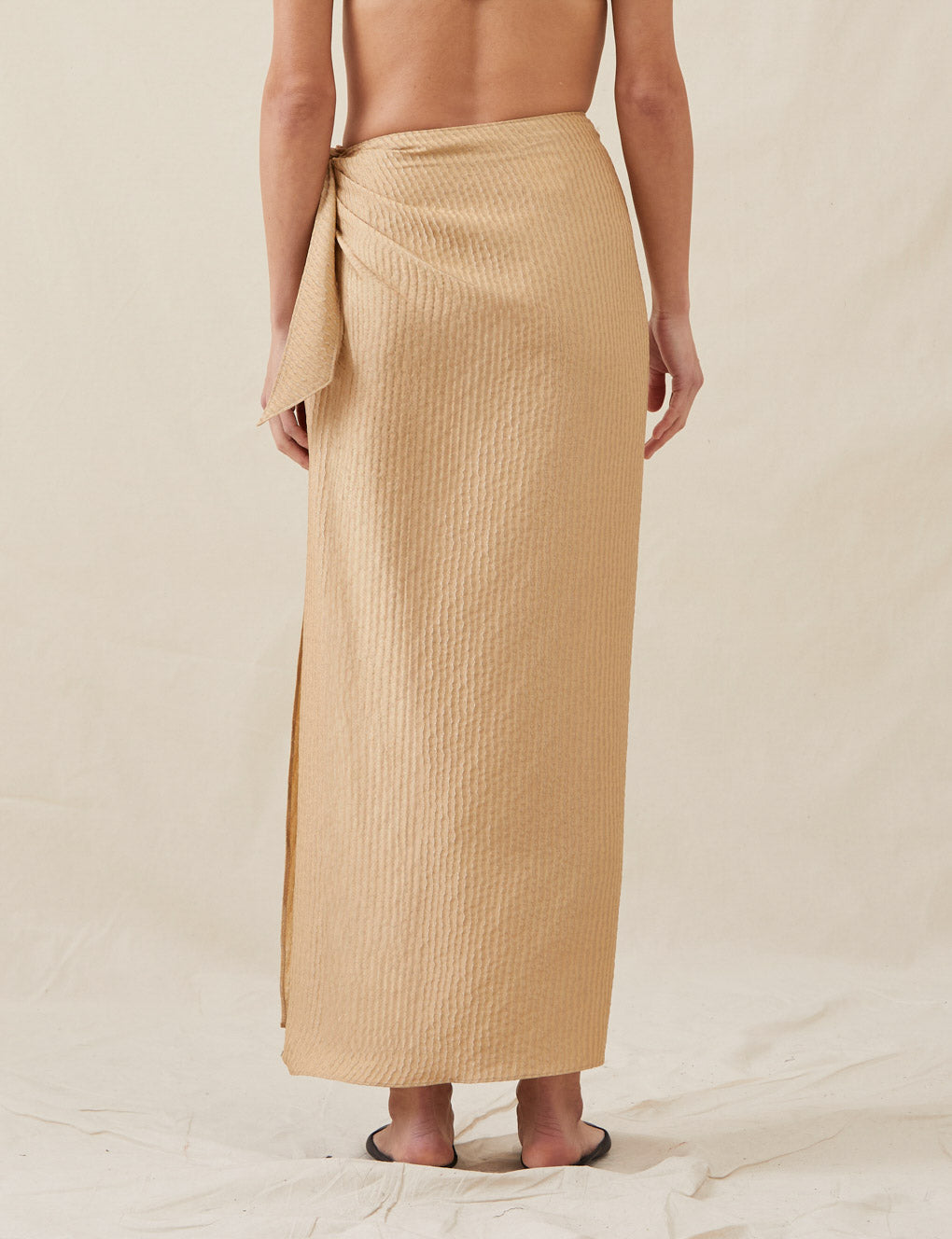 Womens | The Sarong Skirt In Wave Stripe | Copper