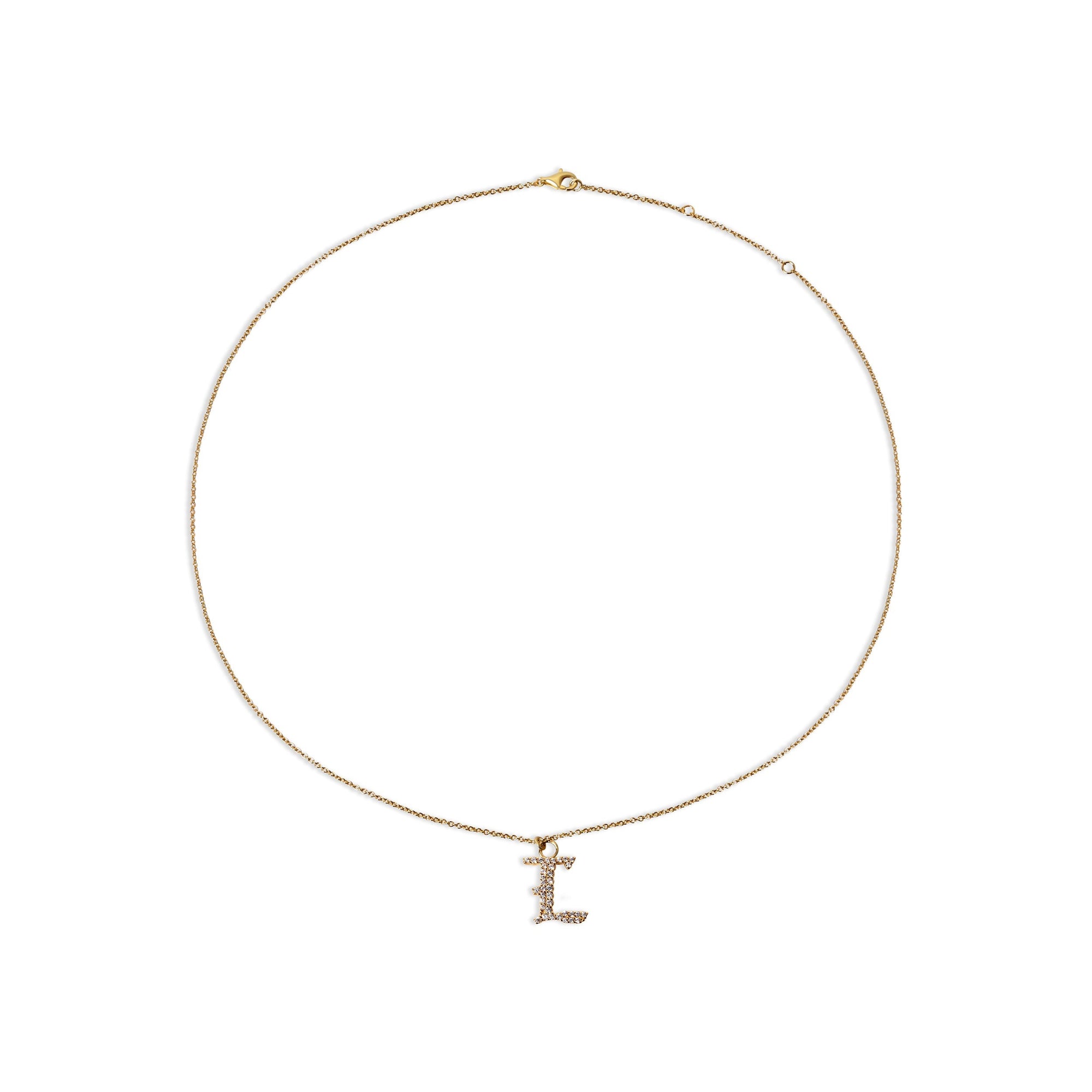 The Rigid Pave' Old English Necklace | 18KT Gold Vermeil