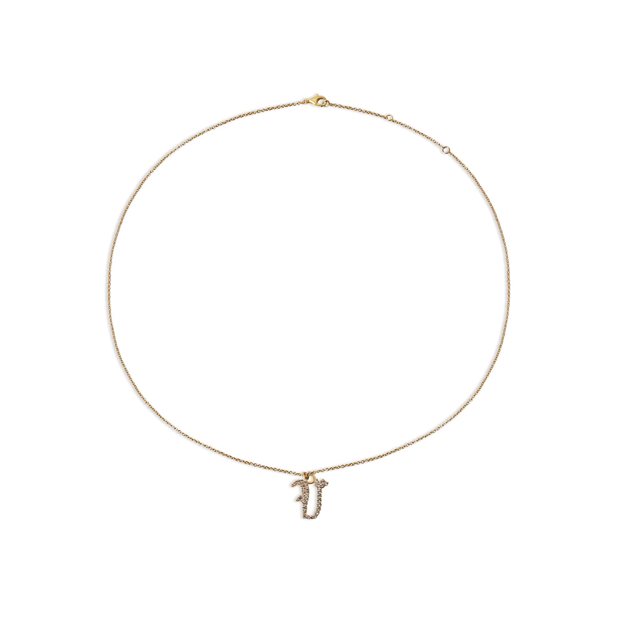 The Rigid Pave' Old English Necklace | 18KT Gold Vermeil