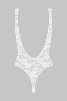 Backless thong bodysuit - Flashback | White