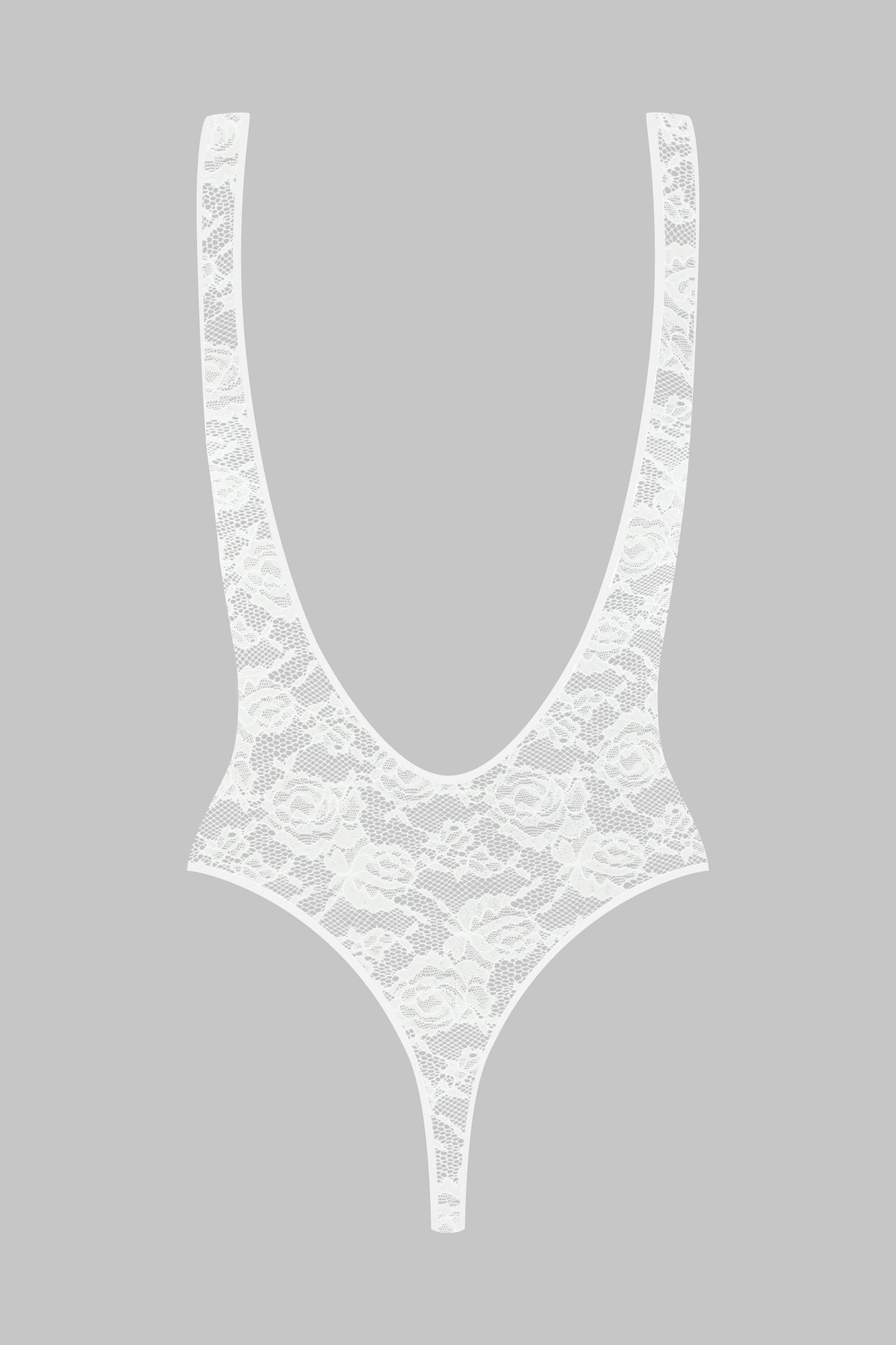Backless thong bodysuit - Flashback | White