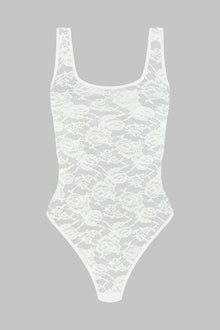 Backless thong bodysuit - Flashback | White