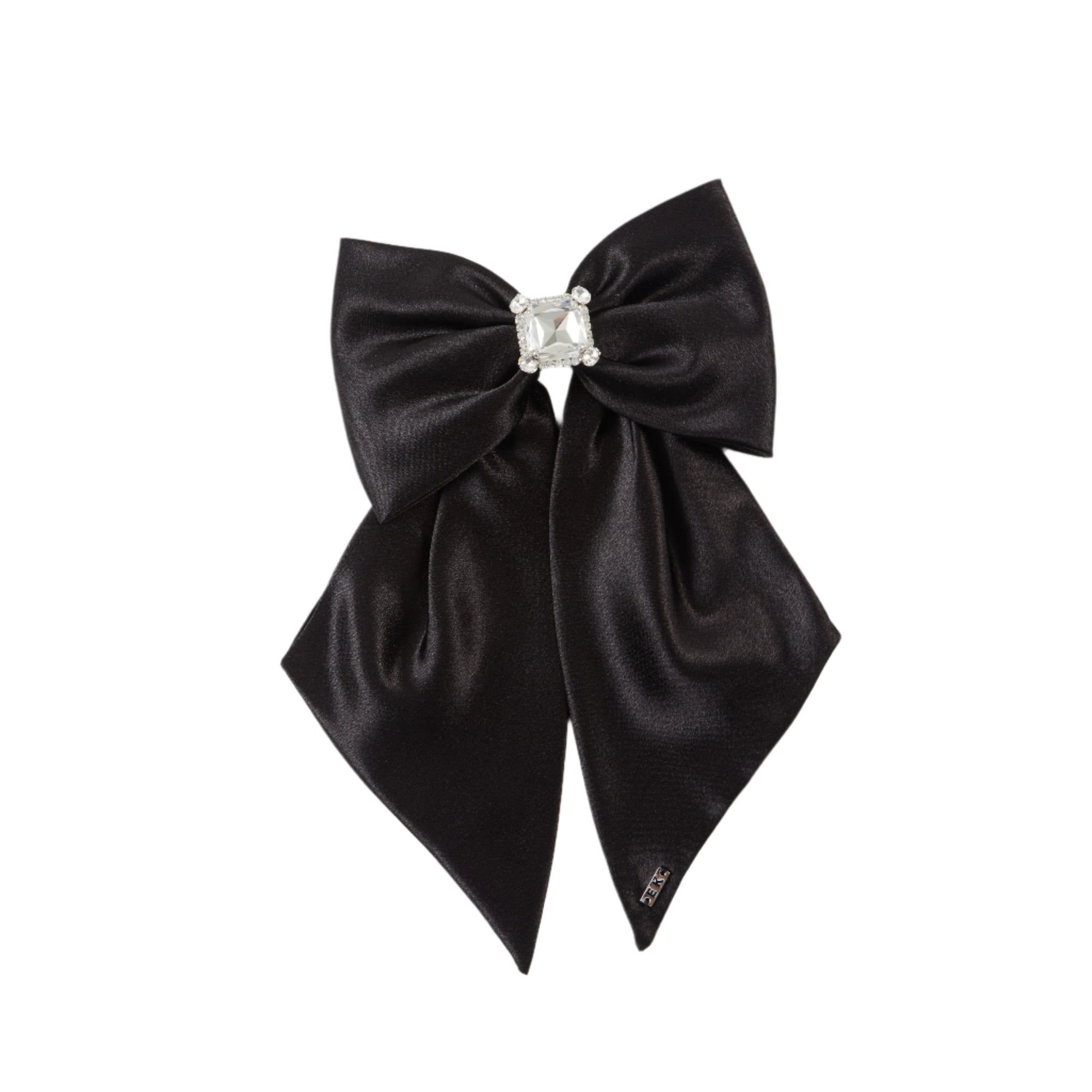 Tracy Satin Hair Bow  | Black