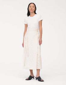 Women | Tweed Wrap Skirt | Cream