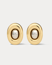 The Two-Tone Chrome Orb Statement Studs | Gold/Silver
