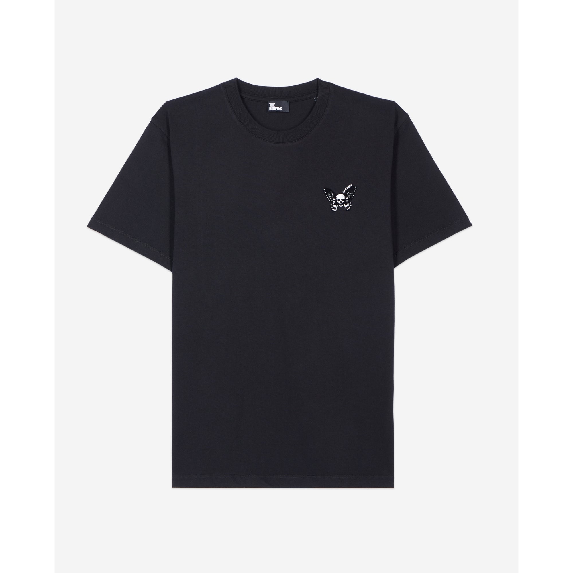 T-Shirt With Butterfly Flocking | Men | Black