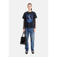 T-Shirt With Cobra Serigraphy | Women | Black Blue