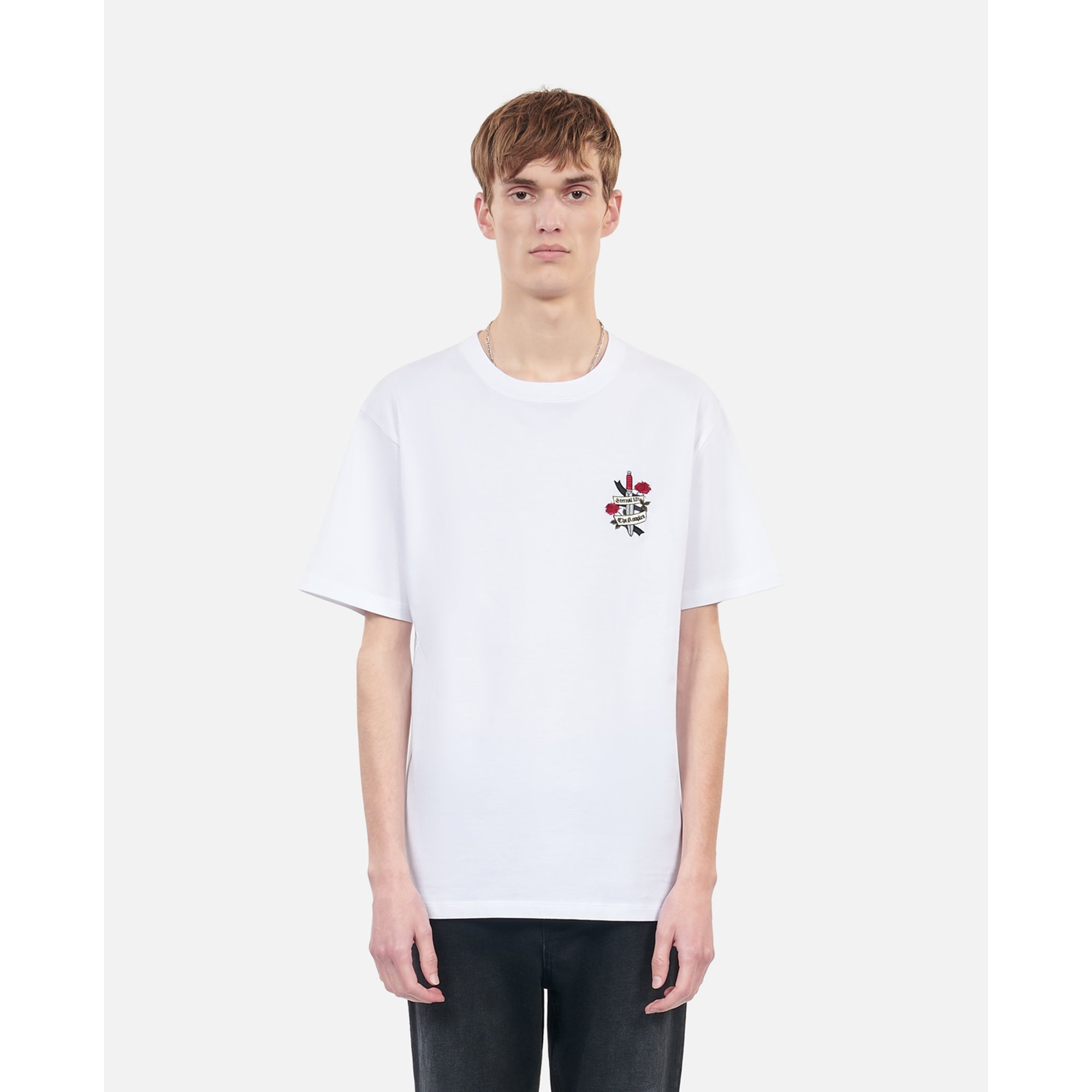 T-Shirt With Eternal Life Embroidery | Men | White