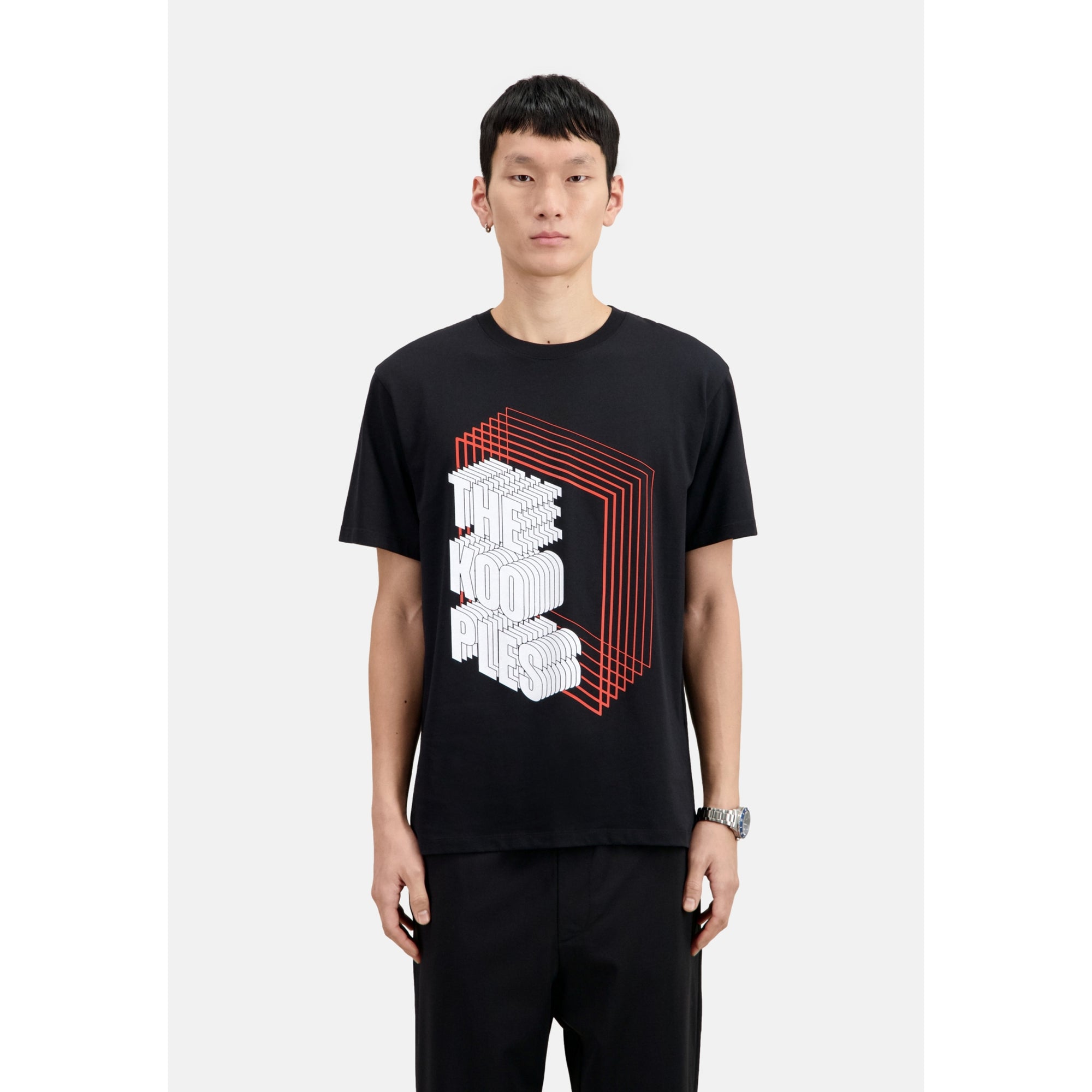 T-Shirt With Neon Logo Serigraphy | Men | Black