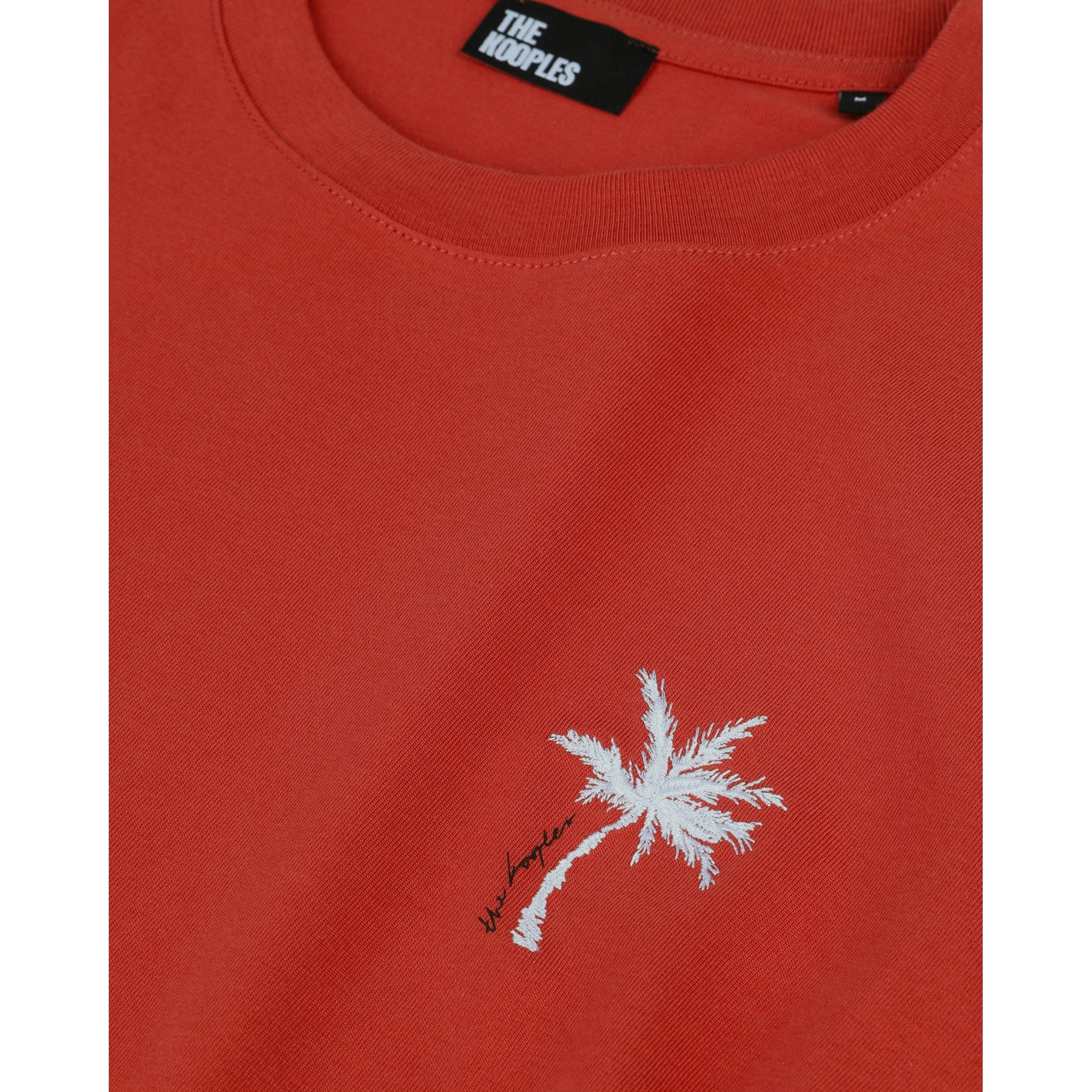 T-Shirt With Palm Tree Embroidery | Men | Red Brique