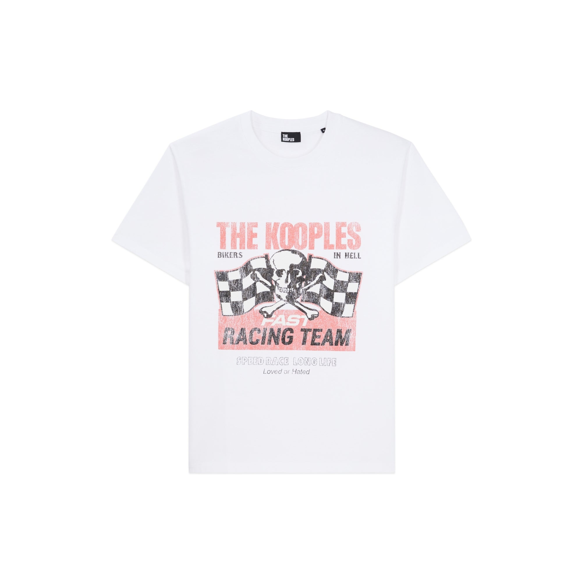 T-Shirt With Racing Skull Serigraphy | Men | White