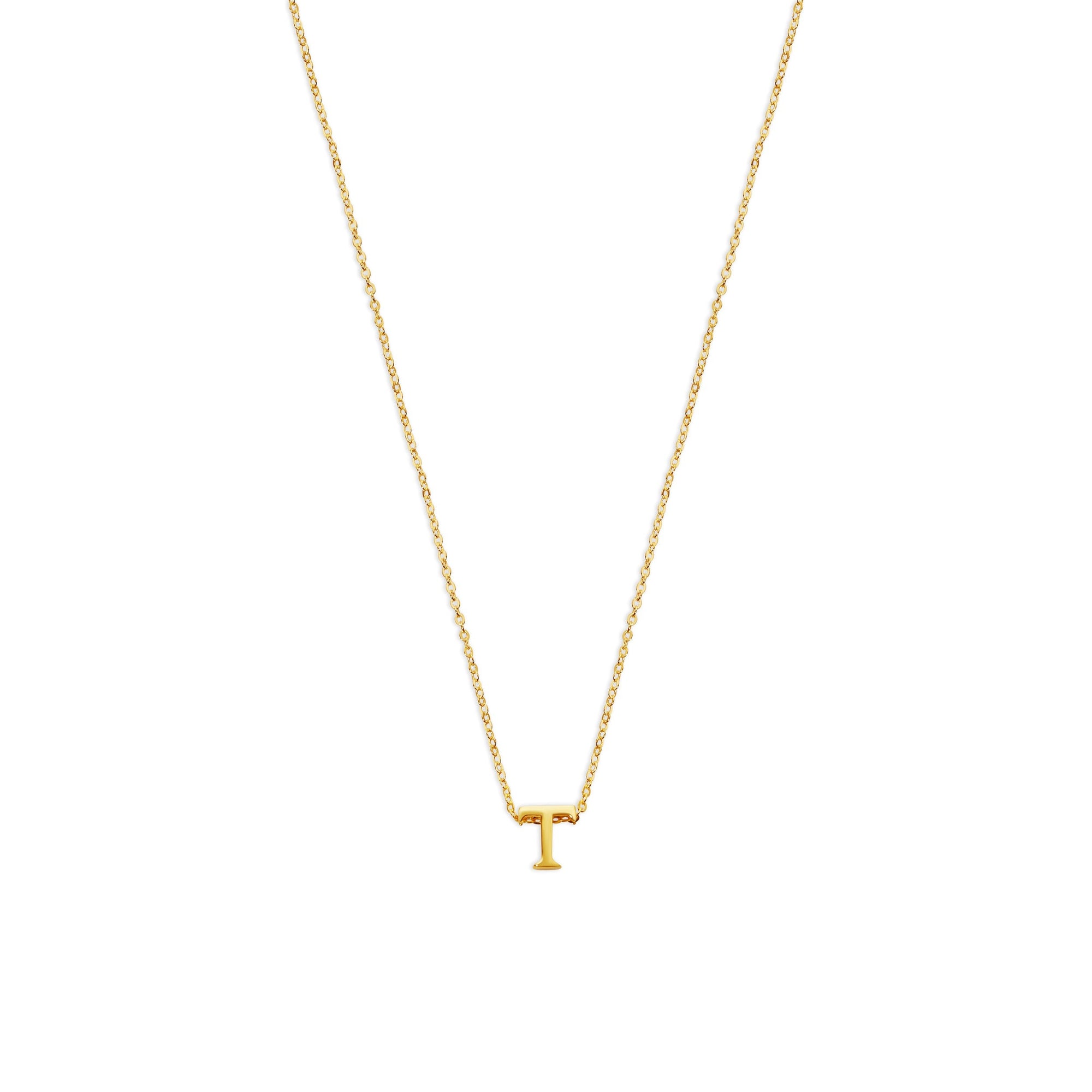 The Tiny Single Initial Block Necklace | 18KT Gold Vermeil