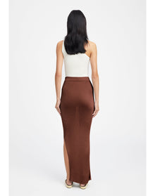 Tailor | Ribbed Maxi Skirt | Chocolate