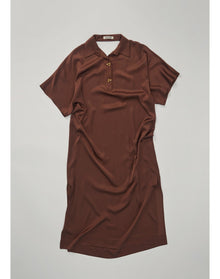 Talbot | Open-Back Satin Dress | Chocolate