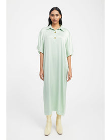 Talbot | Open-Back Satin Dress | Jade