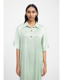 Talbot | Open-Back Satin Dress | Jade