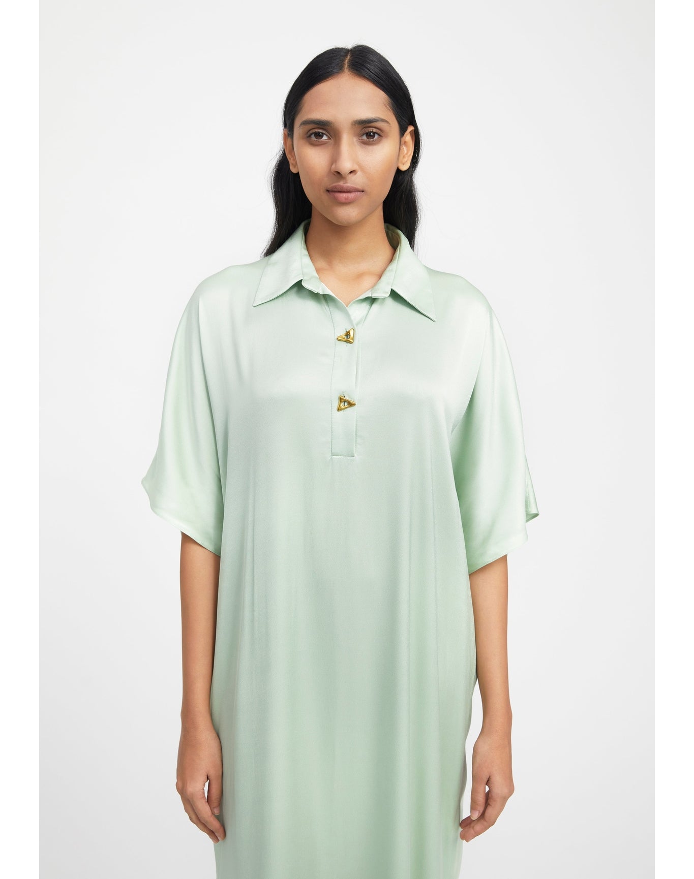 Talbot | Open-Back Satin Dress | Jade