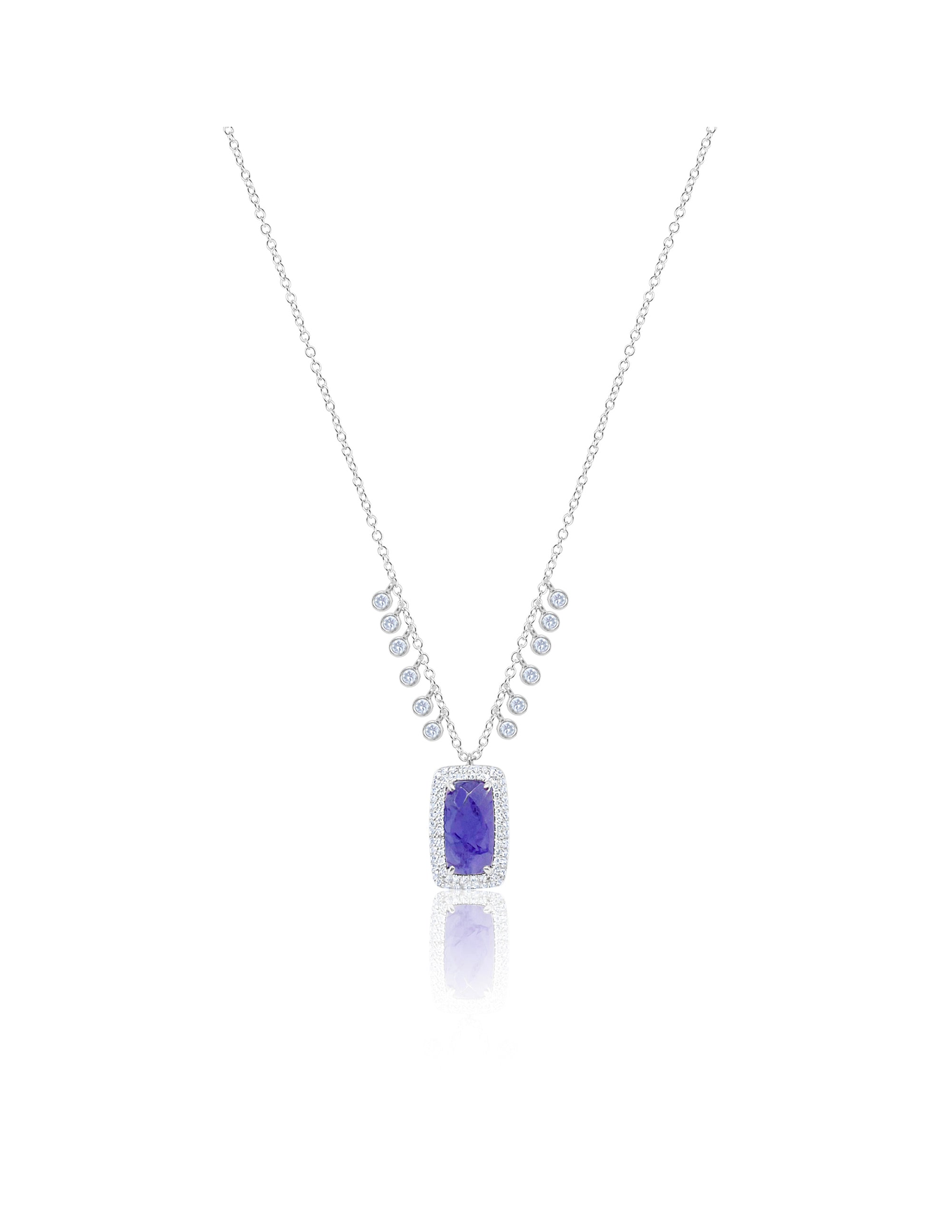 Tanzanite Diamond Necklace Last 2 Necklaces | 14kt White Gold