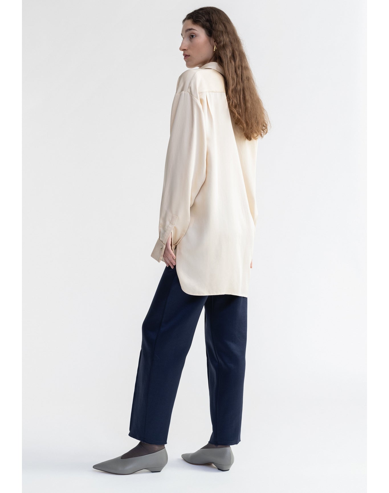 Terre | Oversized Cupro Shirt | Cream