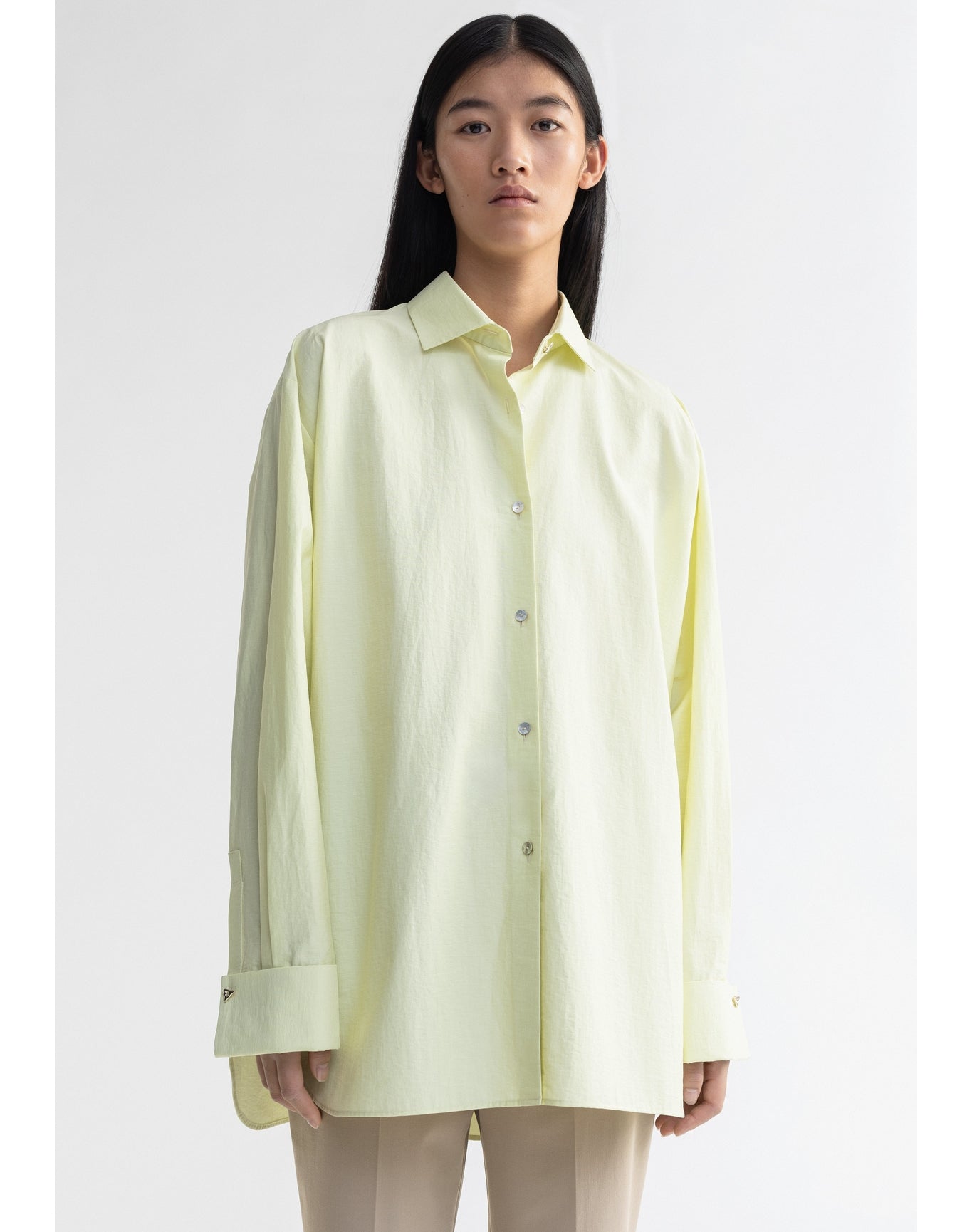 Terre | Oversized Poplin Shirt | Canary