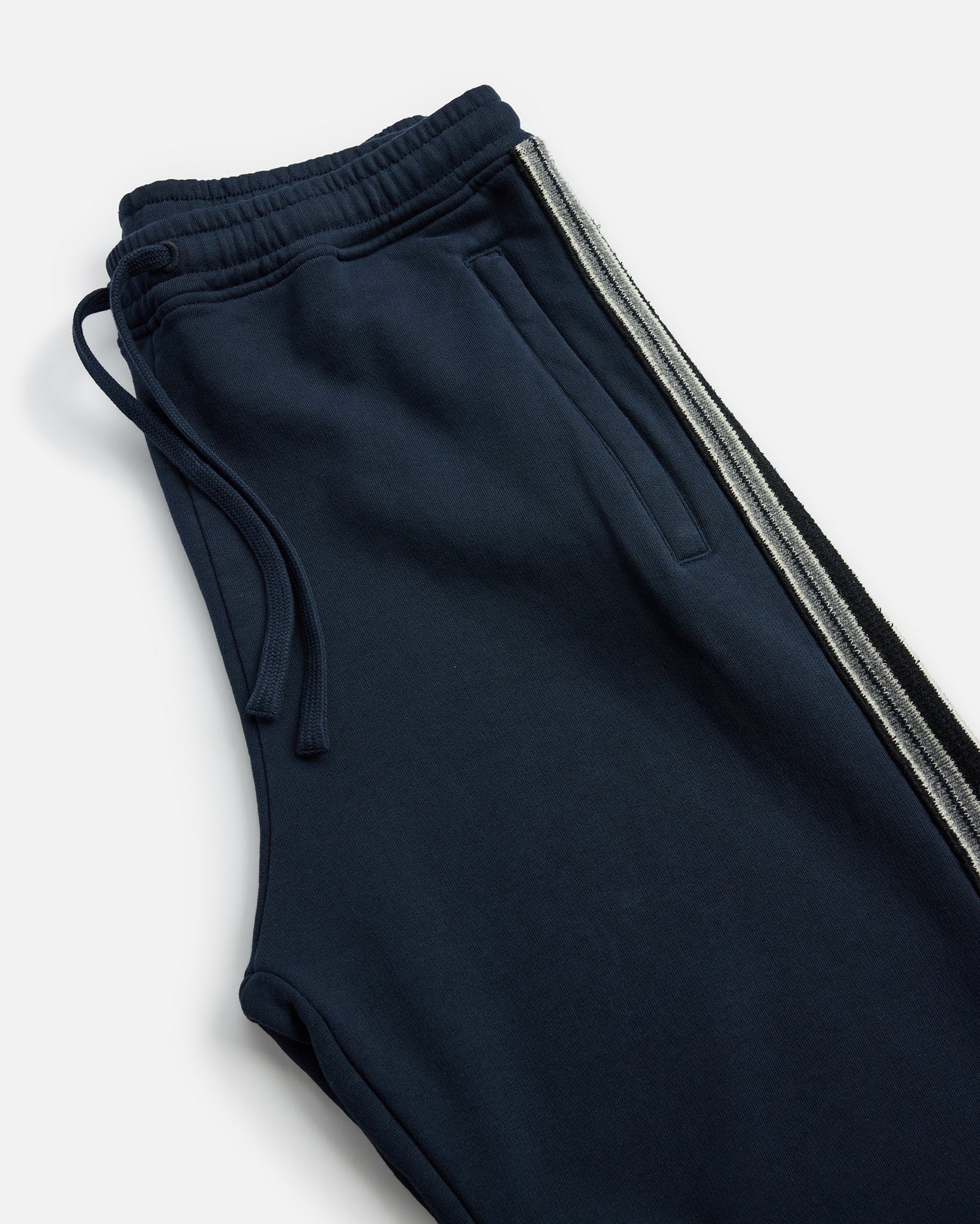 Terry Jacquard Panel Pant | Navy
