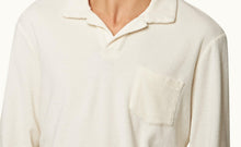 Terry Towelling Tailored Fit Long-Sleeve Cotton Towelling Resort Polo Shirt | Cashew