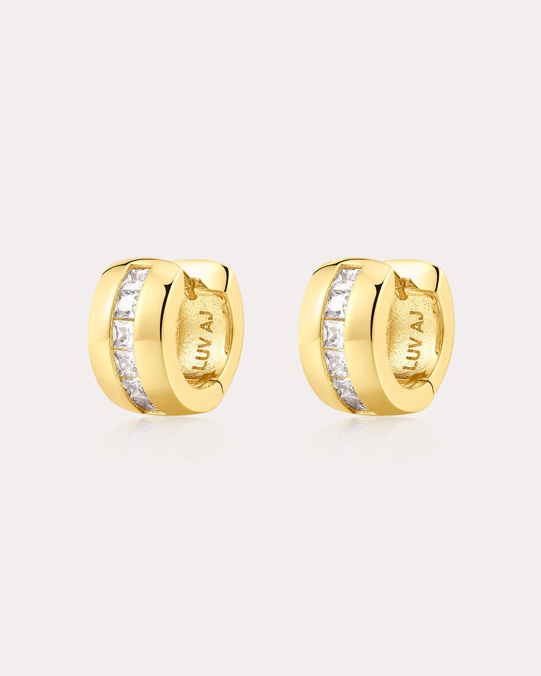 The Pave Stripe Monaco Huggies | Gold