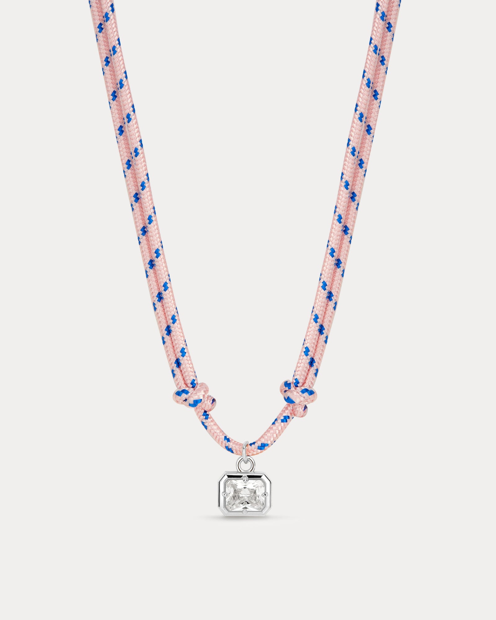 The Playa Paracord Necklace | Cubic Zirconia | Silver