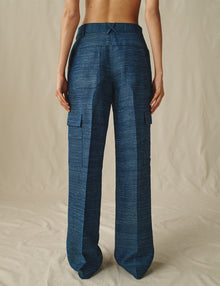 Womens | The Cargo Pants in Linen Slub | Indigo