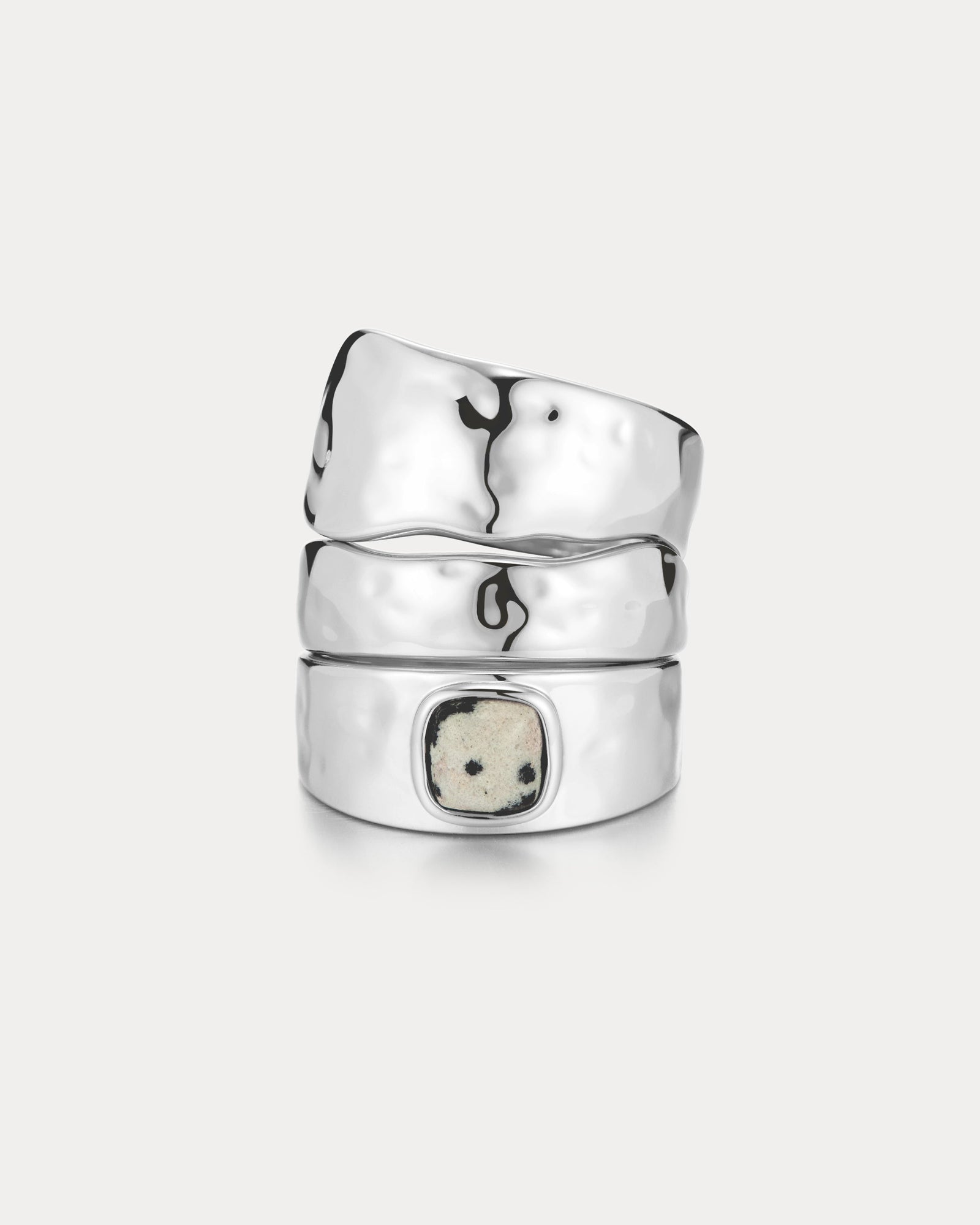 The Palma Toe Ring Set | Dalmatian Jasper | Silver