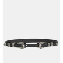 Thin Grained Leather Belt | Women | Black