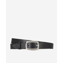 Thin Leather Belt With Rectangular Buckle | Women | Black