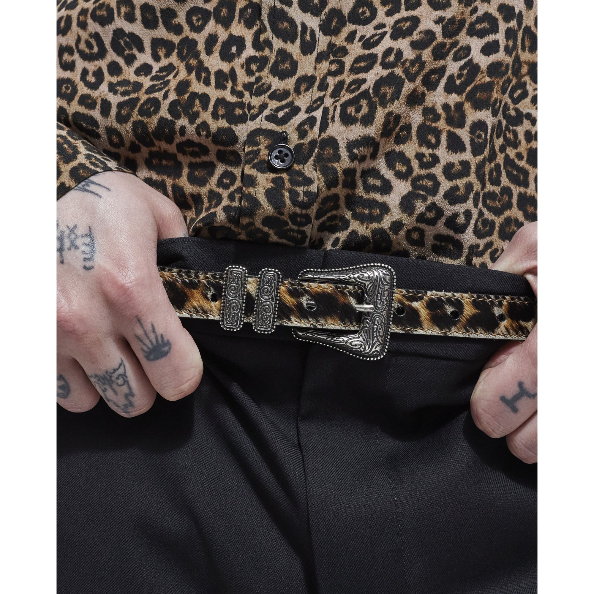 Thin Print Leather Belt | Women | Leopard