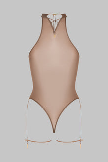 Halter Neck Thong Bodysuit - French Kiss Light | Mocha