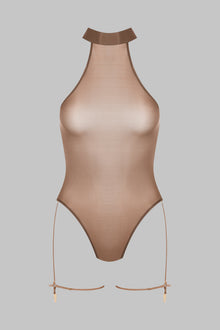 Halter Neck Thong Bodysuit - French Kiss Light | Mocha