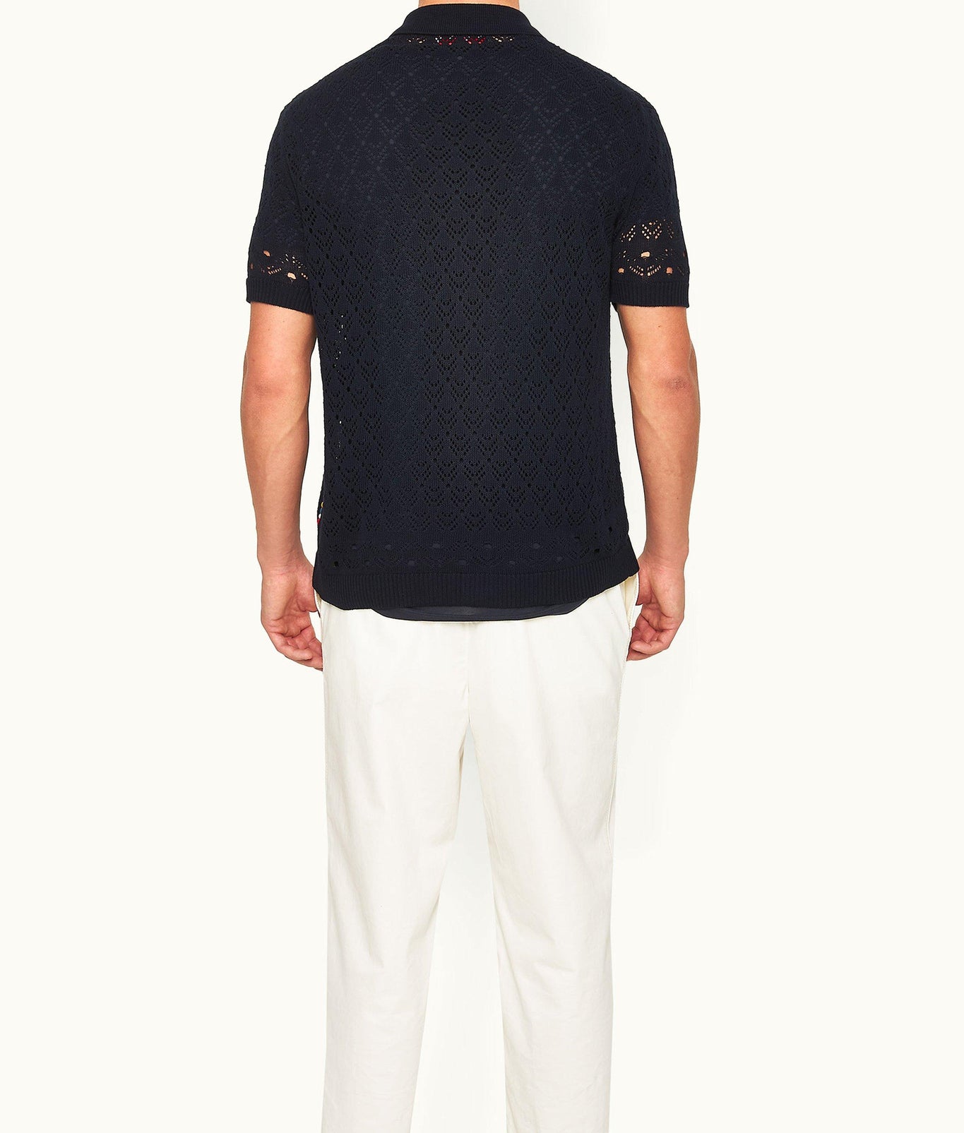 Tiernan Classic Fit Button-Down Textured Knit Shirt | Night Iris