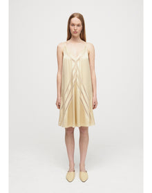 Tobago | Satin Lace Trim Mini Dress | Champagne