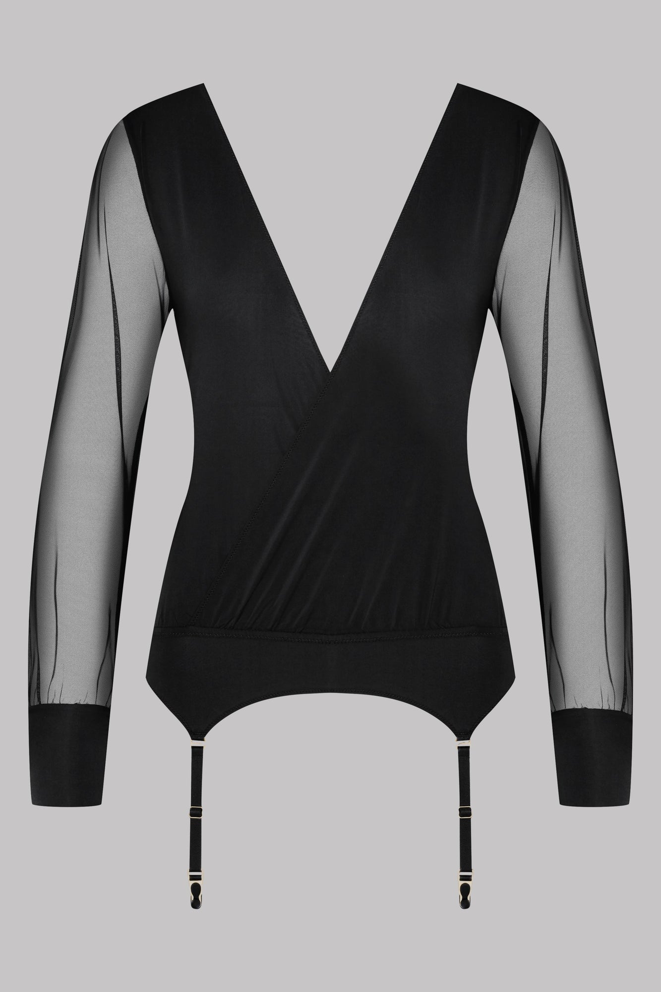 Wrap Over Top with suspenders - Madame Rêve | Black