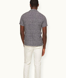 Travis Towelling Star Print Capri Collar Shirt | Night Iris