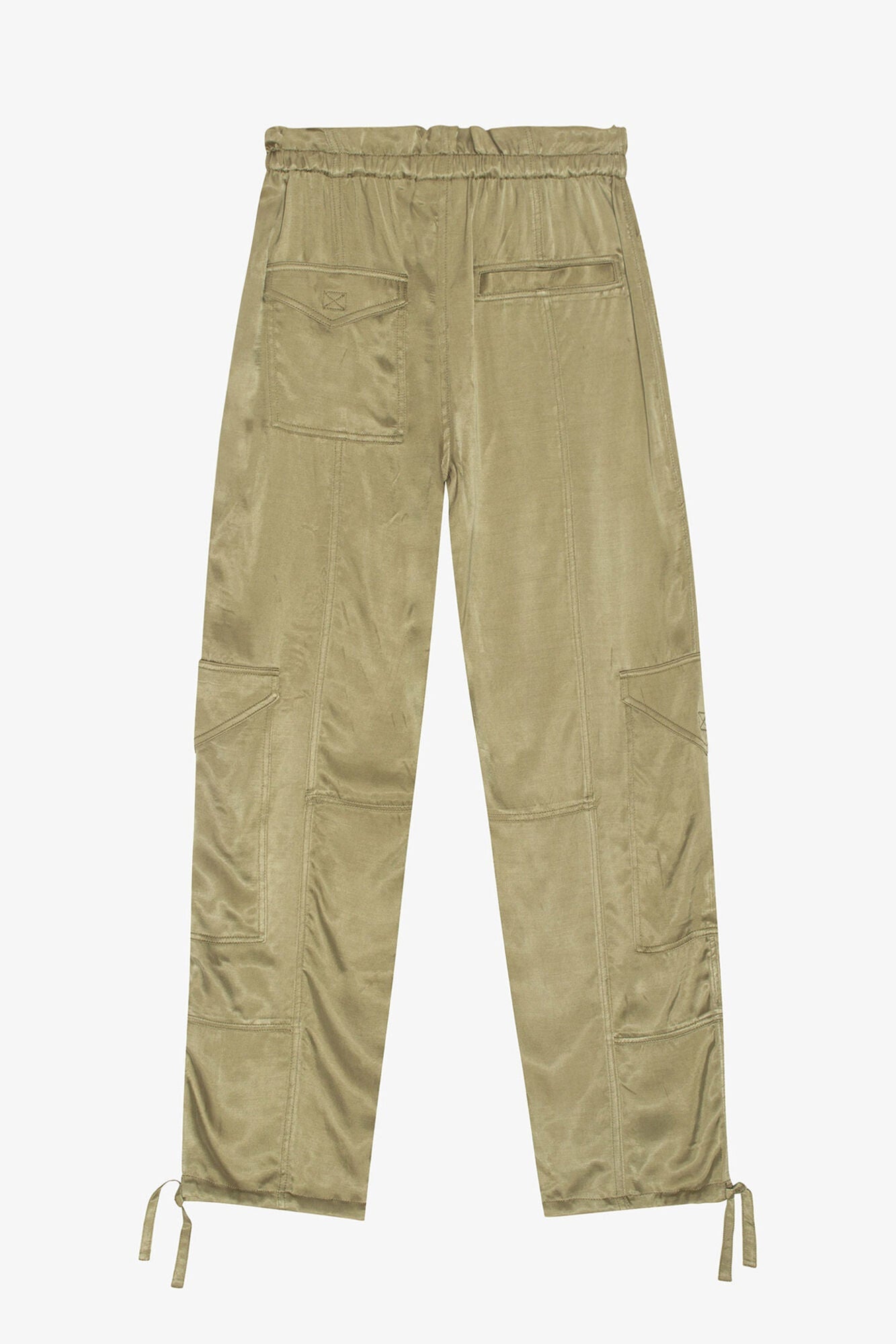 Trousers in Washed Satin | Aloe