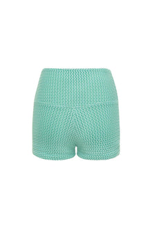 Micro Bike Short | Turquoise Crochet