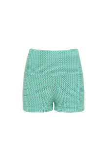 Micro Bike Short | Turquoise Crochet
