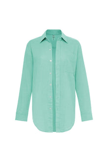 Long Sleeve Button Down Shirt | Turquoise